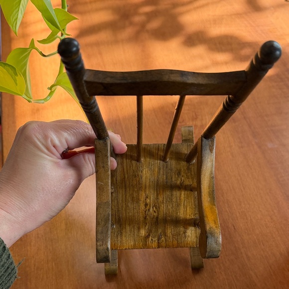 Mini Wooden Rocking Chair Decor - Picture 5 of 8